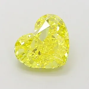 1.27ct HEART Fancy Vivid Yellow VVS2 Coloured Lab diamond