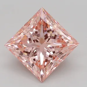 1.56ct PRINCESS Fancy Vivid Pink VS1 Coloured Lab diamond