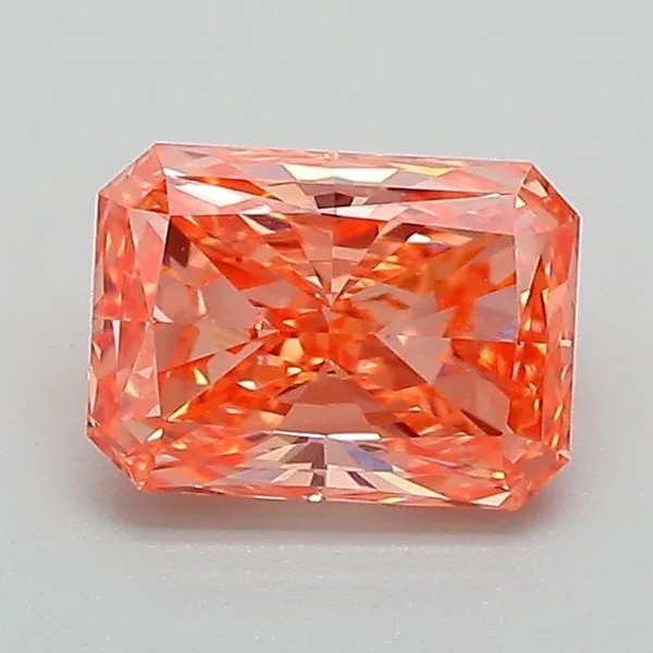 1.06ct RADIANT Fancy Vivid Orange Pink VVS2 Coloured Lab diamond