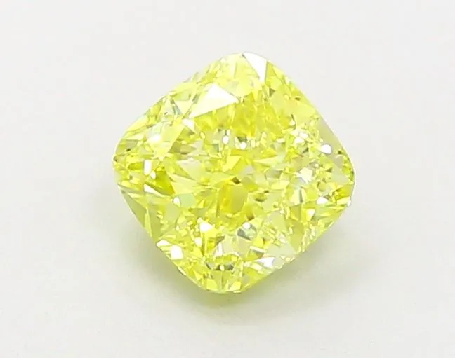 1.14ct CUSHION Fancy Vivid Yellow VVS1 Coloured Lab diamond