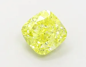 1.14ct CUSHION Fancy Vivid Yellow VVS1 Coloured Lab diamond