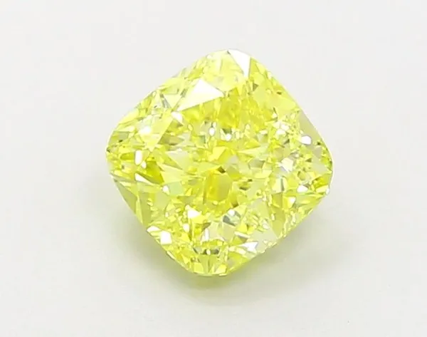 1.14ct CUSHION Fancy Vivid Yellow VVS1 Coloured Lab diamond