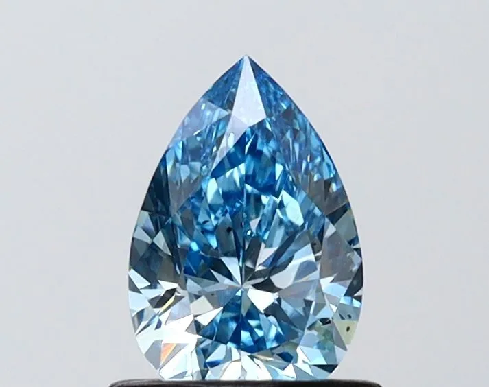 0.70ct PEAR Fancy Vivid Blue VS2 Coloured Lab diamond