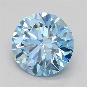 0.7ct ROUND Fancy Vivid Blue VS1 Coloured Lab diamond