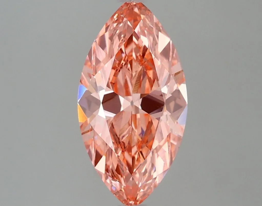 1.73ct MARQUISE Fancy Vivid Pink VVS2 Coloured Lab diamond