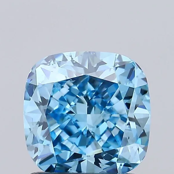 1.01ct CUSHION Fancy Vivid Blue SI1 Coloured Lab diamond