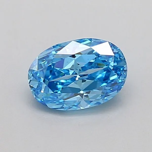 0.7ct OVAL Fancy Vivid Blue VS2 Coloured Lab diamond