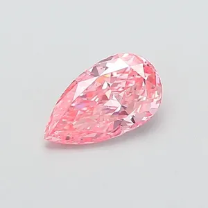 0.88ct PEAR Fancy Vivid Pink VS2 Coloured Lab diamond