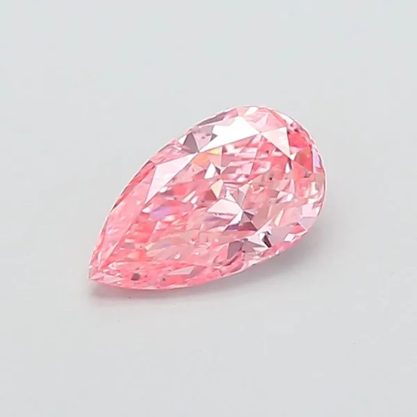 0.88ct PEAR Fancy Vivid Pink VS2 Coloured Lab diamond