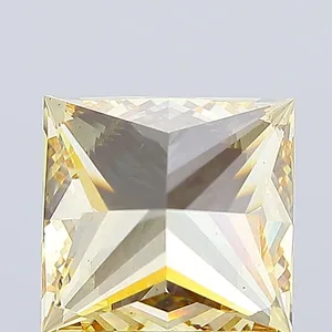 3.51ct PRINCESS Fancy Intense Yellow VS2 Coloured Lab diamond