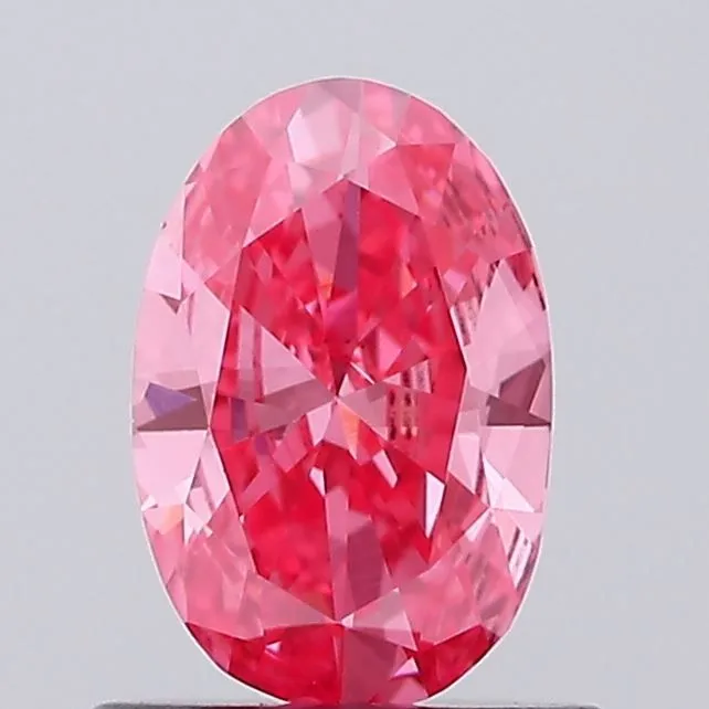 0.59ct OVAL Fancy Vivid Pink VS1 Coloured Lab diamond