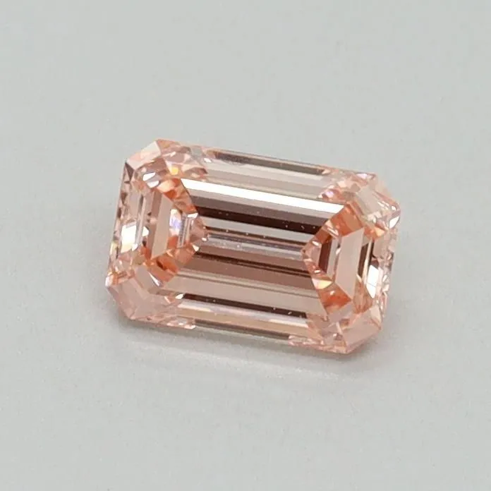 0.41ct EMERALD Fancy Intense Pink VVS2 Coloured Lab diamond