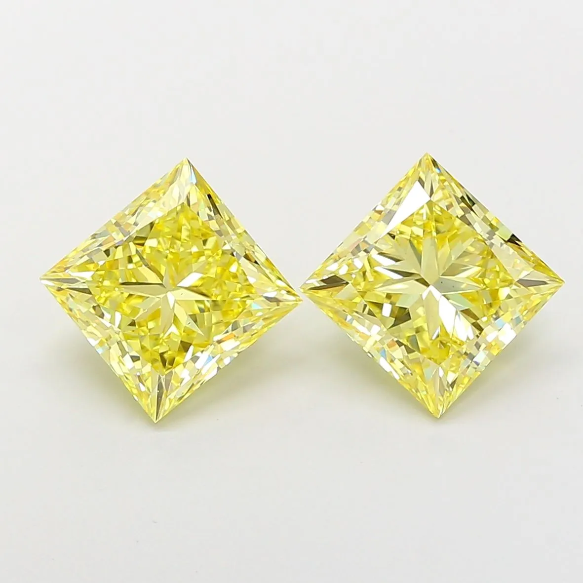 3.00ct PRINCESS Fancy Intense Yellow VS1 Coloured Lab diamond