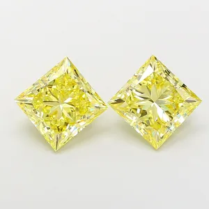 3ct PRINCESS Fancy Intense Yellow VS1 Coloured Lab diamond