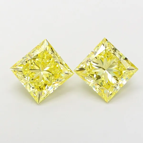 3ct PRINCESS Fancy Intense Yellow VS1 Coloured Lab diamond