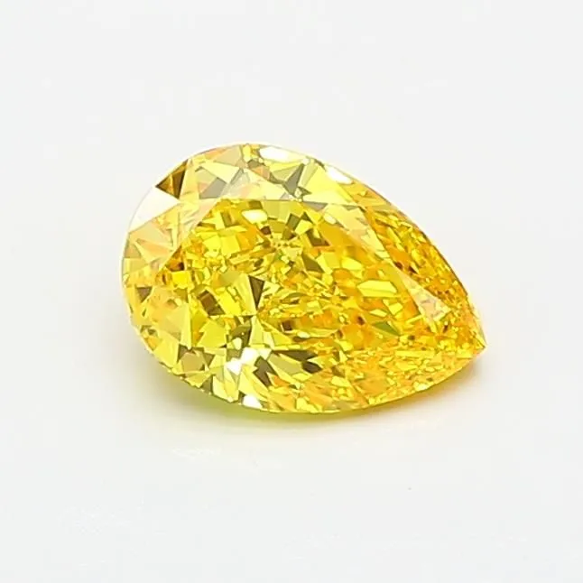 0.65ct PEAR Fancy Vivid Yellow VVS1 Coloured Lab diamond