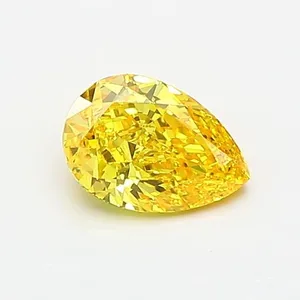 0.65ct PEAR Fancy Vivid Yellow VVS1 Coloured Lab diamond