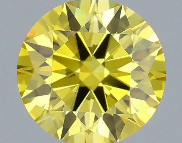 0.62ct ROUND Fancy Vivid Yellow VVS1 Coloured Lab diamond