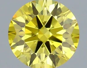 0.62ct ROUND Fancy Vivid Yellow VVS1 Coloured Lab diamond