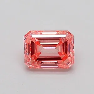 0.51ct EMERALD Fancy Vivid Pink VS2 Coloured Lab diamond
