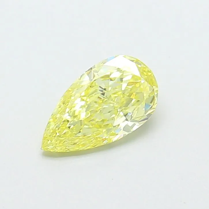 0.64ct PEAR Fancy Intense Yellow VS2 Coloured Lab diamond