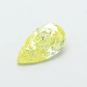 0.64ct PEAR Fancy Intense Yellow VS2 Coloured Lab diamond