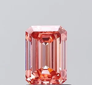 1.34ct EMERALD Fancy Vivid Pink VS1 Coloured Lab diamond