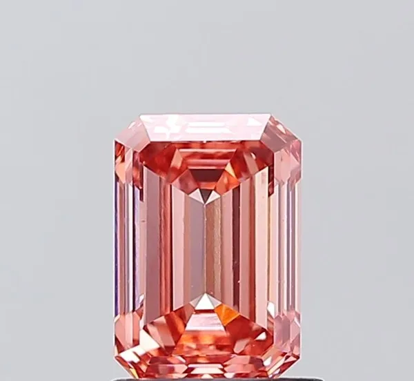 1.34ct EMERALD Fancy Vivid Pink VS1 Coloured Lab diamond