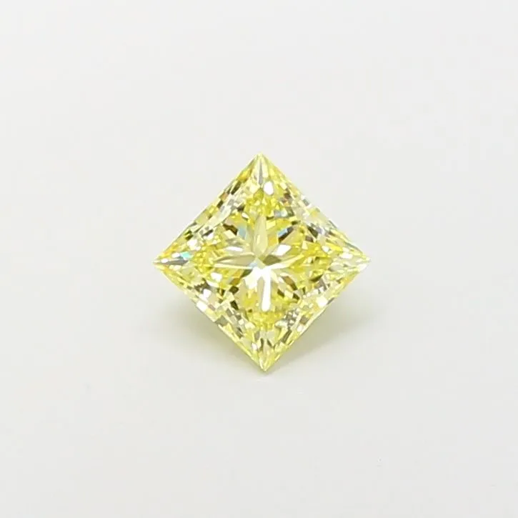 1.09ct PRINCESS Fancy Yellow VS1 Coloured Lab diamond