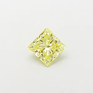 1.09ct PRINCESS Fancy Yellow VS1 Coloured Lab diamond