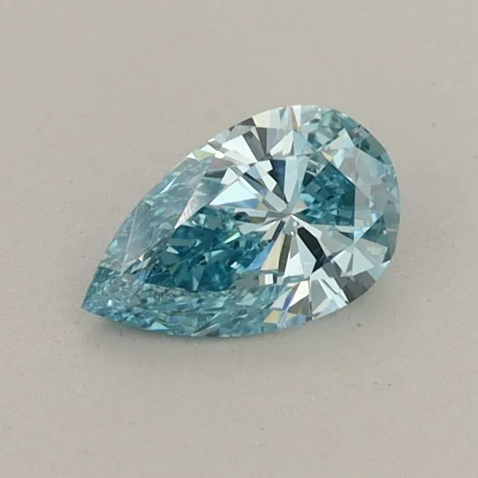 0.44ct PEAR Fancy Vivid Blue VS1 Coloured Lab diamond