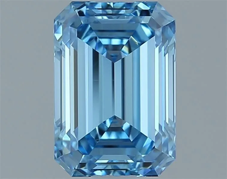 1.02ct EMERALD Fancy Vivid Blue VVS2 Coloured Lab diamond