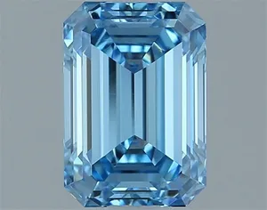 1.02ct EMERALD Fancy Vivid Blue VVS2 Coloured Lab diamond