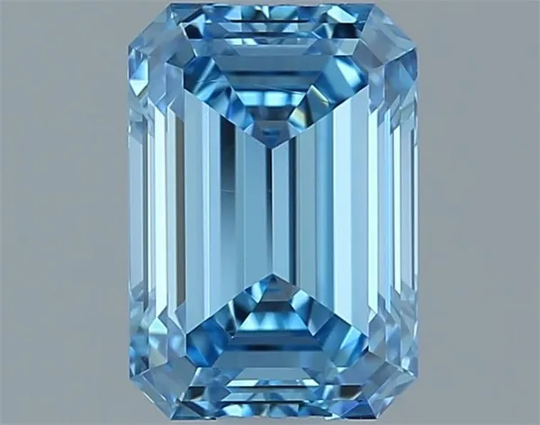 1.02ct EMERALD Fancy Vivid Blue VVS2 Coloured Lab diamond