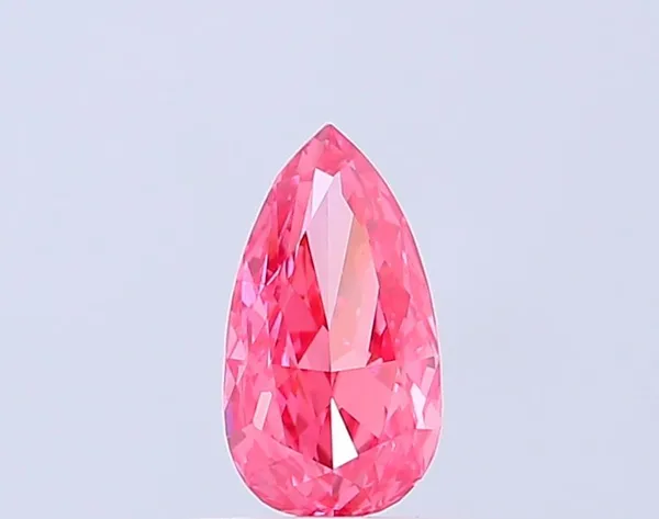 0.9ct PEAR Fancy Vivid Pink VS2 Coloured Lab diamond