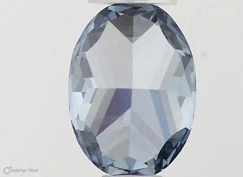 0.58ct OVAL Fancy Vivid Blue VS1 Coloured Lab diamond