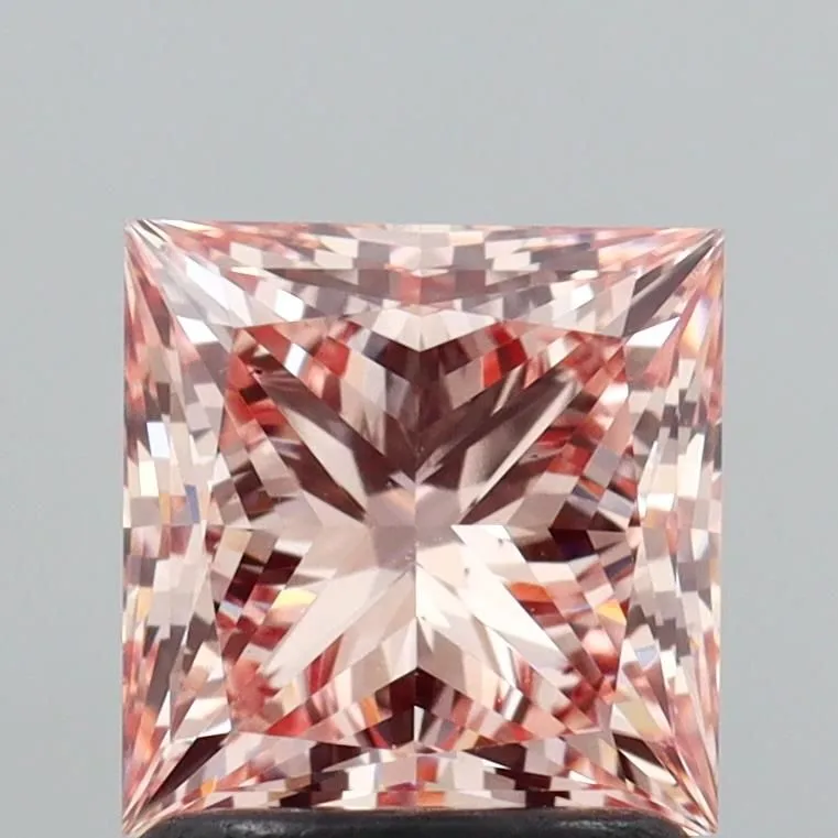1.52ct PRINCESS Fancy Intense Pink VS2 Coloured Lab diamond
