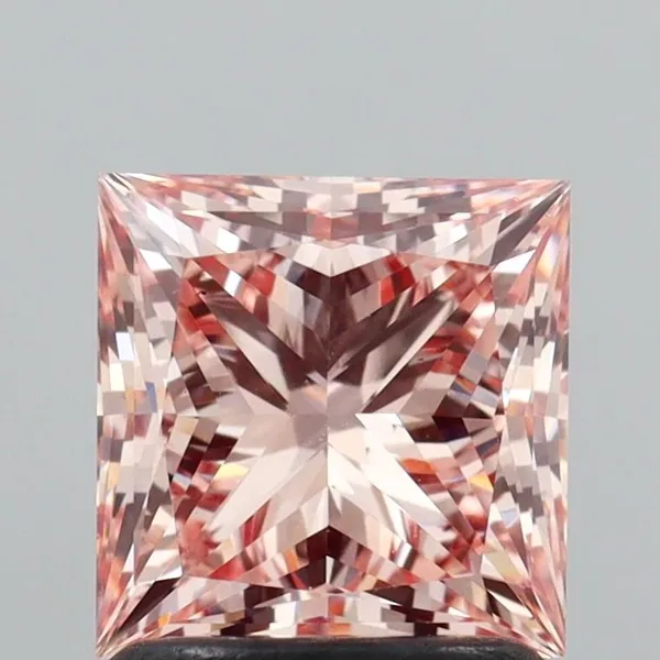 1.52ct PRINCESS Fancy Intense Pink VS2 Coloured Lab diamond
