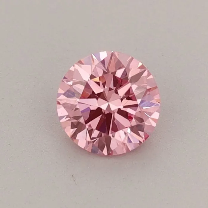 0.43ct ROUND Fancy Vivid Pink VS1 Coloured Lab diamond