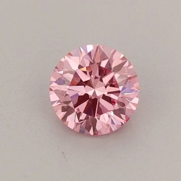0.43ct ROUND Fancy Vivid Pink VS1 Coloured Lab diamond