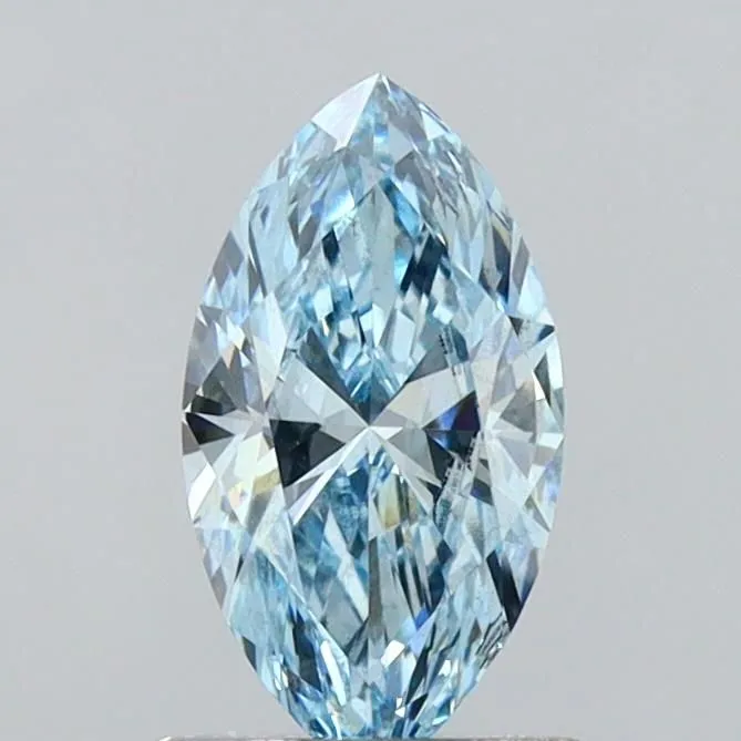 1.00ct MARQUISE Fancy Vivid Blue VS2 Coloured Lab diamond