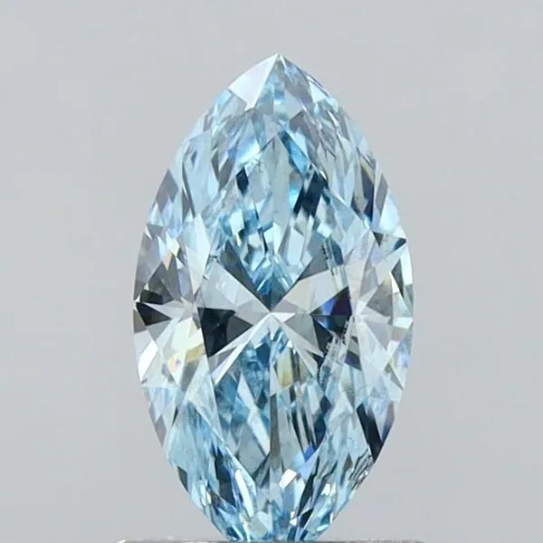 1ct MARQUISE Fancy Vivid Blue VS2 Coloured Lab diamond