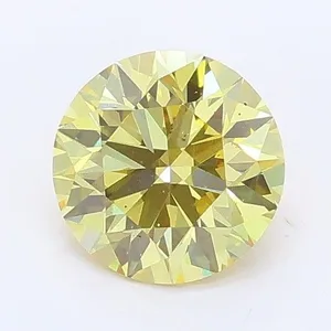 0.95ct ROUND Fancy Yellow VS2 Coloured Lab diamond
