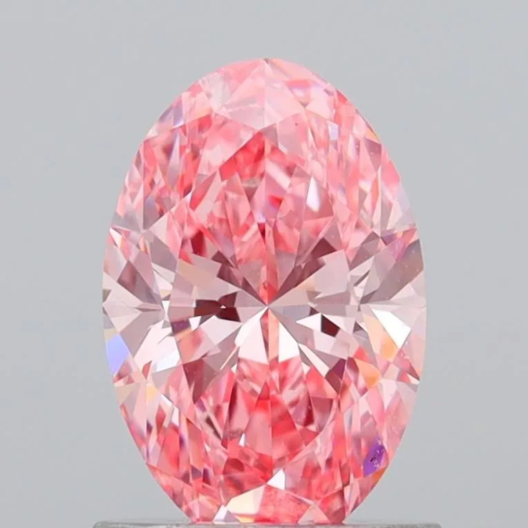 1.05ct OVAL Fancy Vivid Pink VS1 Coloured Lab diamond