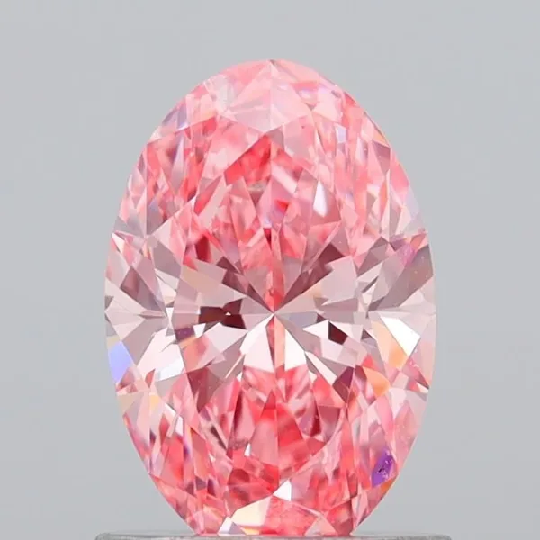1.05ct OVAL Fancy Vivid Pink VS1 Coloured Lab diamond