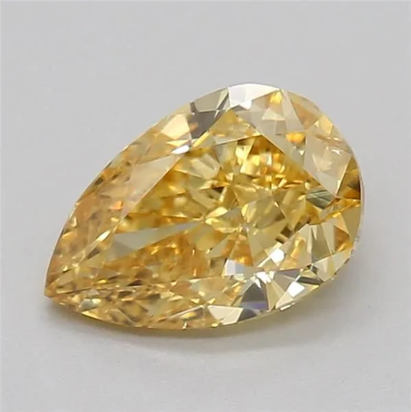 0.57ct PEAR Fancy Vivid Yellow SI1 Coloured Lab diamond