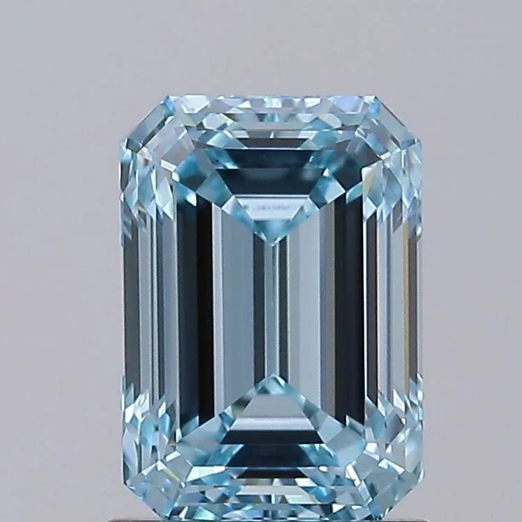 1.52ct EMERALD Fancy Intense Blue VS1 Coloured Lab diamond