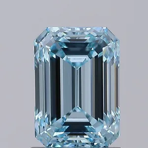 1.52ct EMERALD Fancy Intense Blue VS1 Coloured Lab diamond