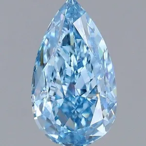 0.99ct PEAR Fancy Vivid Blue VVS2 Coloured Lab diamond
