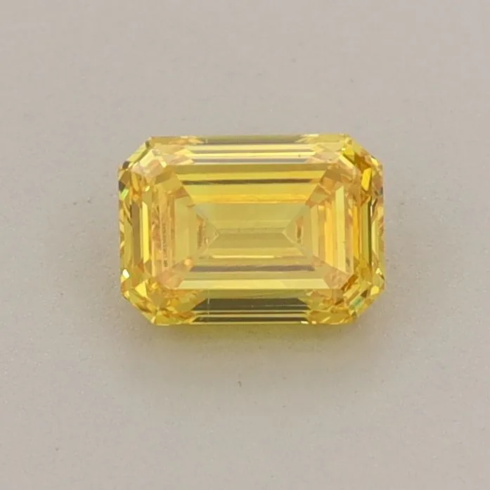 0.50ct EMERALD Fancy Vivid Yellow VS2 Coloured Lab diamond